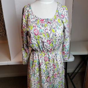 "BOUTIQUE" GIRLS FLORAL LONG SLEEVE LINED DRESS